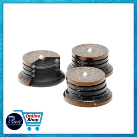 ฐานรองเครื่องเสียง HIFISTAY : SOFT JELLY (50 MM) (BLACK/BROWN) SET OF 4_4